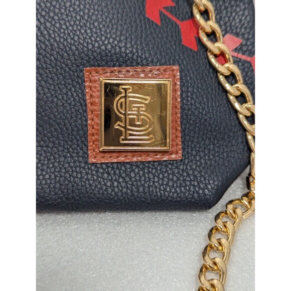 St. Louis Cardinals Purse Navy ~ Gold Chain Red Interior w/ Logo ~ Busch Stadium - Picture 2 of 10